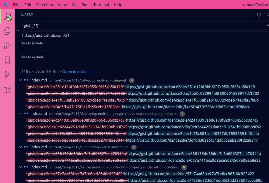 vscode regex replace